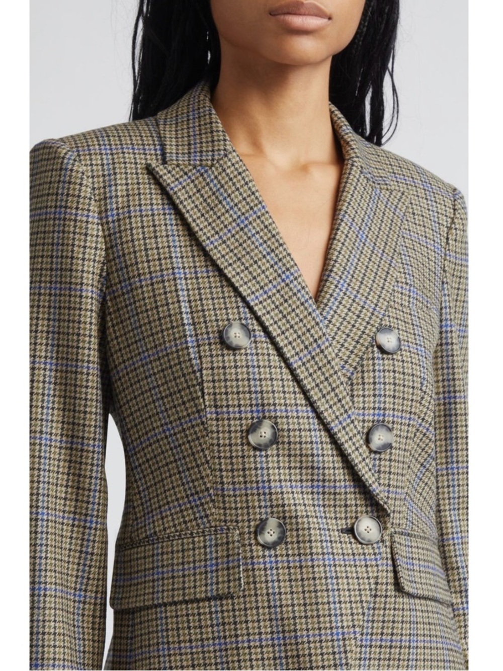 Veronica Beard Miller Houndstooth Check Dickey Jacket in Moss Brown Multi Sz 6 - Picture 5 of 10